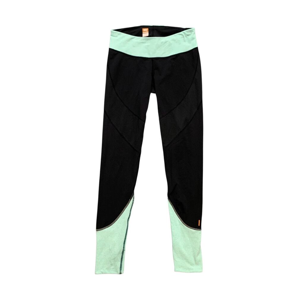 Lucy Tech Leggings Womens XS Extra Small Black Mint Workout Running Ankle Zip